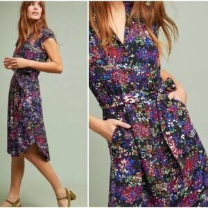 Anthropologie Conversations Colloquial Wildflower Dress Multi Size Large